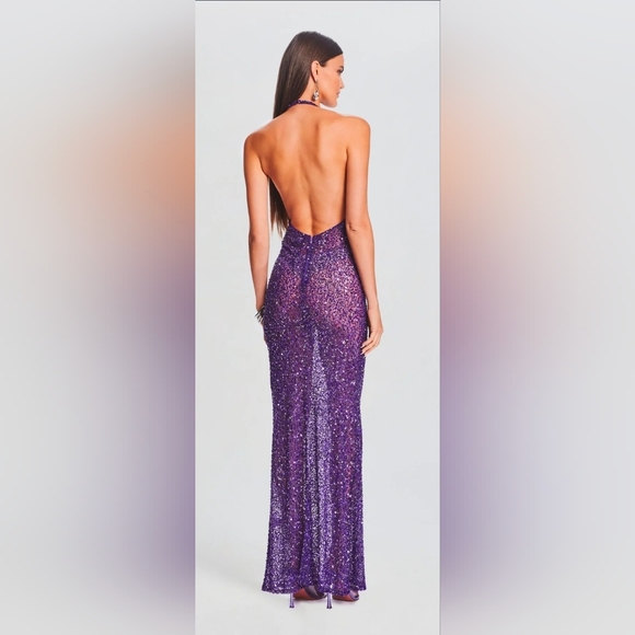Clarisse Purple Sequin Dress - Picture 6 of 10